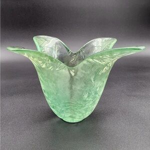 Vintage Hand Blown Glass Tulip Vase